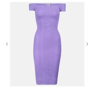 Hunza G Grace off-the-shoulder seersucker minidress